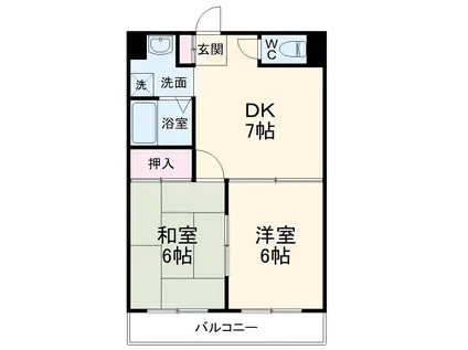 第1浅井マンション(2DK/2階)の間取り写真