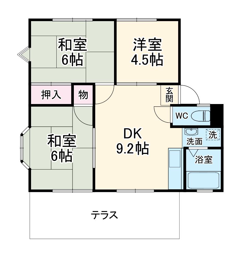 サンガーデン粕谷C(3DK/1階)の間取り写真