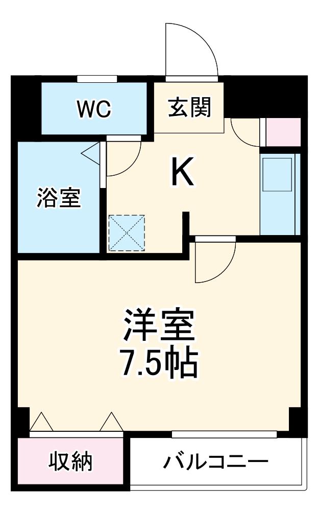 ALLOGGIO(1K/1階)の間取り写真