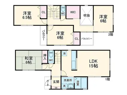 阪急電鉄宝塚線 豊中駅 徒歩18分 2階建 築20年(4LDK)の間取り写真