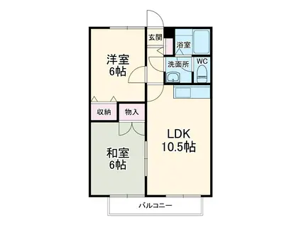 AMハイツ A(2LDK/2階)の間取り写真