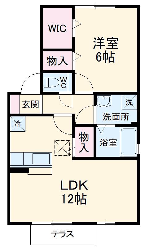 エスポワール・M(1LDK/2階)の間取り写真