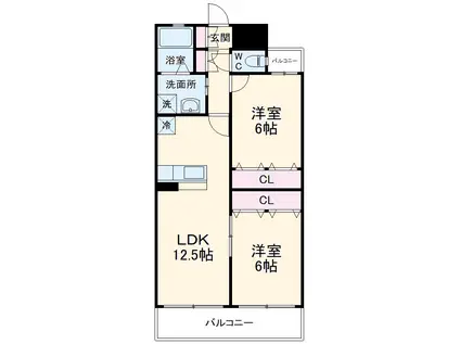 FRESCO SECOND(2LDK/2階)の間取り写真