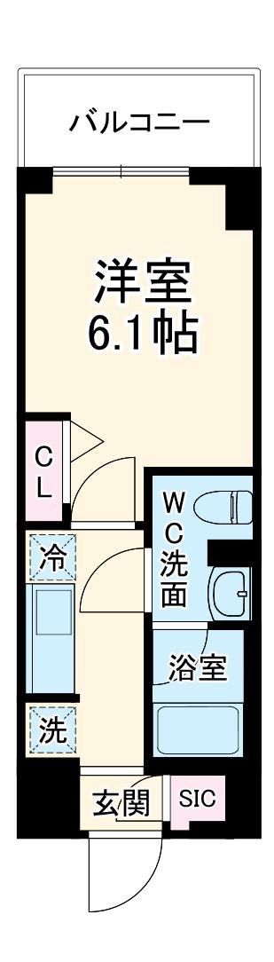 S-RESIDENCE行徳AILE(1K/1階)の間取り写真
