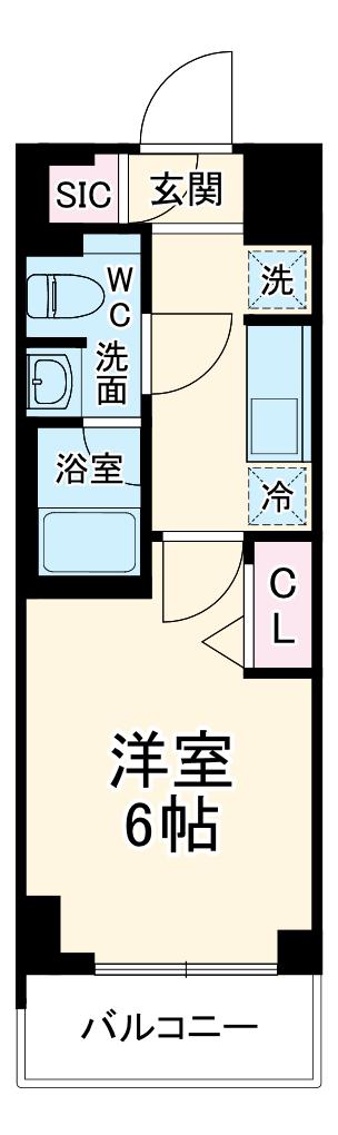 S-RESIDENCE行徳AILE(1K/3階)の間取り写真