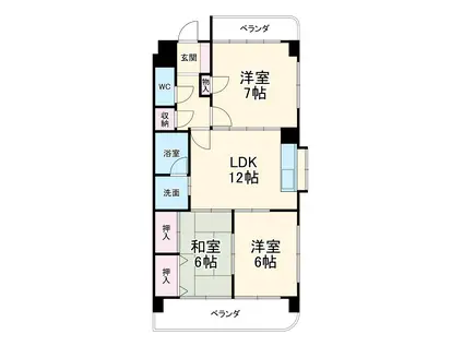 ウインザーガーデン(3LDK/1階)の間取り写真