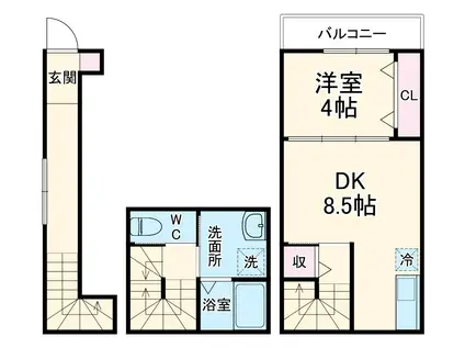 セントレジデンス菊水(1LDK/2階)の間取り写真