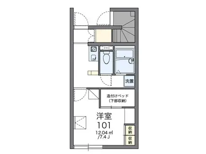 レオパレスすみれ(1K/1階)の間取り写真