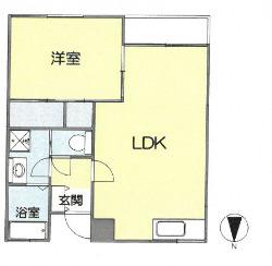 INAハウス(1LDK/1階)の間取り写真