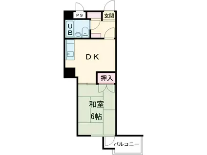 サンシャイン道野(1DK/6階)の間取り写真