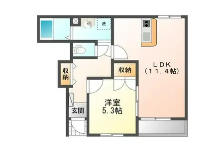 GOD VALLEY Ⅱ(1LDK/1階)の間取り写真