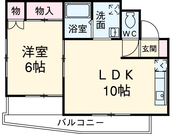 末広マンション(1LDK/3階)の間取り写真