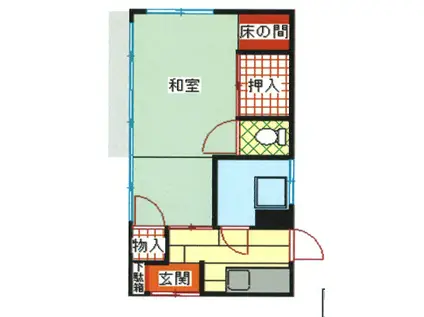 中央本線 西八王子駅 バス乗車時間：16分 神戸会館入口バス停で下車 徒歩2分 1階建 築54年(2K)の間取り写真