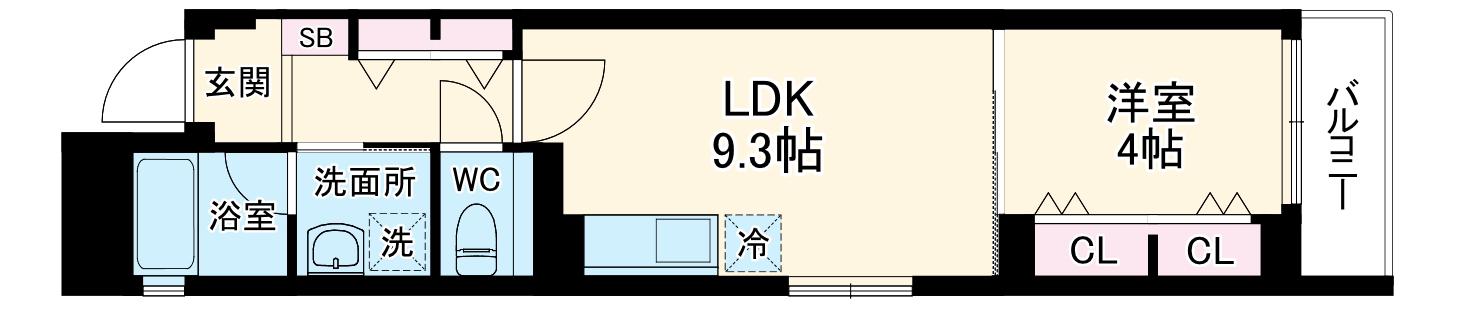 ベラジオ雅び北野白梅町(1LDK/3階)の間取り写真