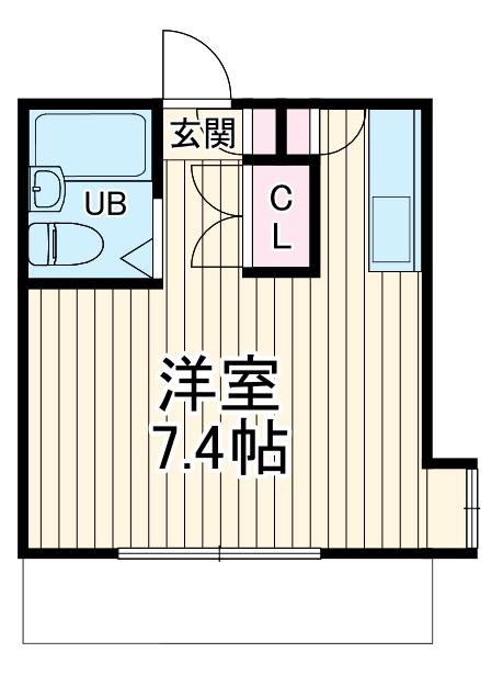 パールコーポ旭(ワンルーム/2階)の間取り写真