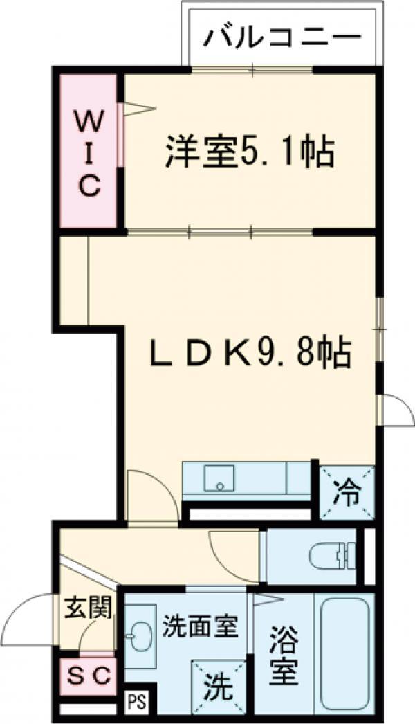 D-ROOM松尾鈴川(1LDK/2階)の間取り写真