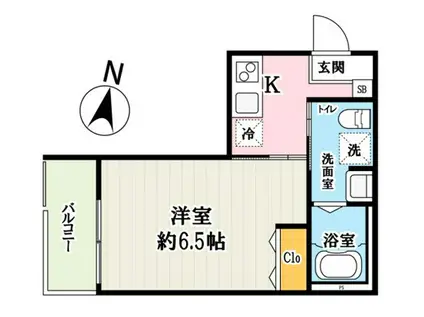 メゾン・ダルジャン西大宮(1K/2階)の間取り写真