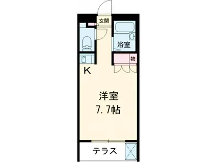 ピュアハウス経堂(ワンルーム/1階)の間取り写真