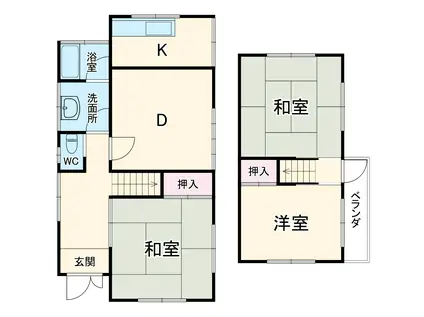 成田線 酒々井駅 徒歩43分 2階建 築48年(3DK)の間取り写真