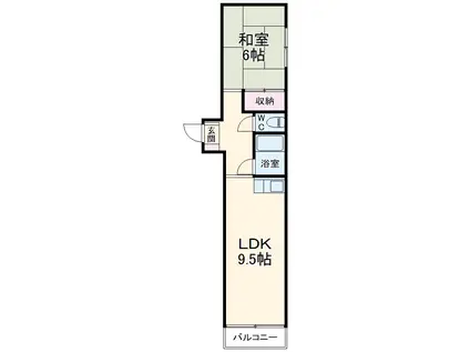 スリーMコーポ(1DK/3階)の間取り写真