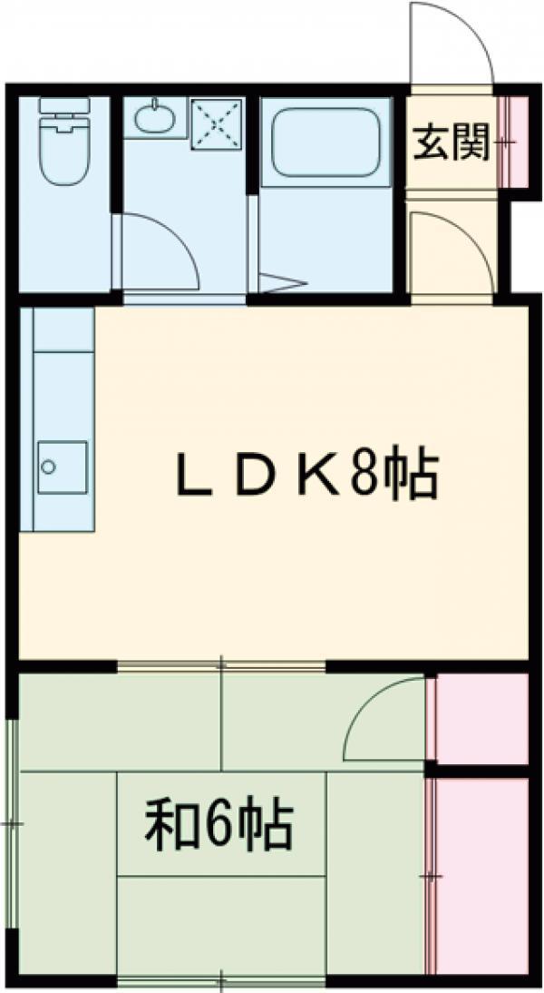 井上ビル(1LDK/3階)の間取り写真