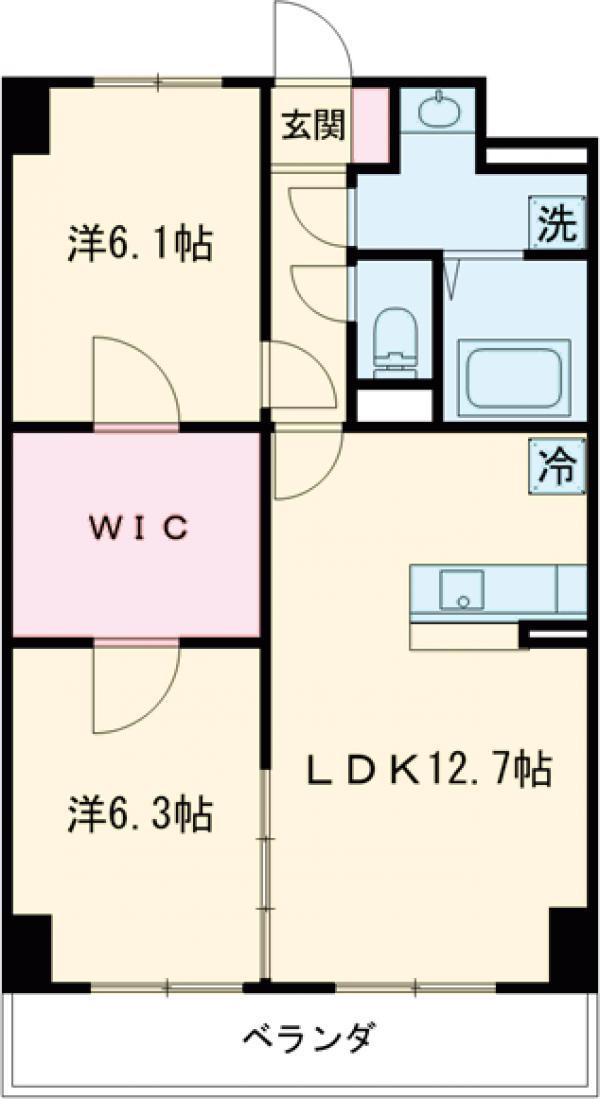 プラスペリティ(2LDK/1階)の間取り写真
