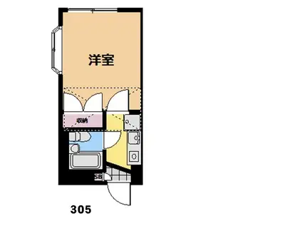 ジョイパレス平塚(1K/3階)の間取り写真