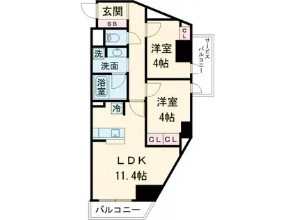 アーバンパーク高井戸(2LDK/3階)の間取り写真