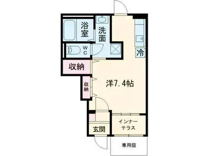 大鈴樹Ⅲ(ワンルーム/1階)の間取り写真