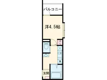 メルディア調布(1K/3階)の間取り写真