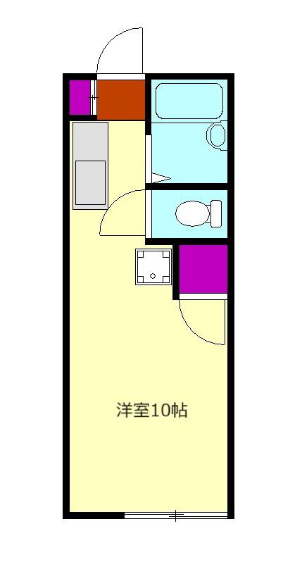 パストラルT B棟(ワンルーム/1階)の間取り写真