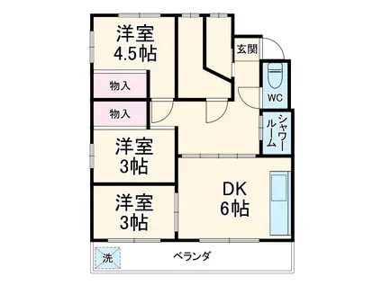 中銀新青木公園マンション(5DK/2階)の間取り写真