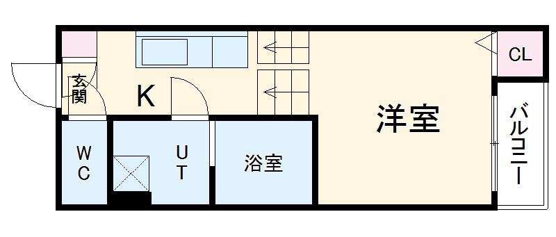 アヴェルタージュみずほ(1K/1階)の間取り写真