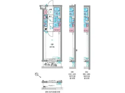 RELUXIA西八王子(1K/1階)の間取り写真