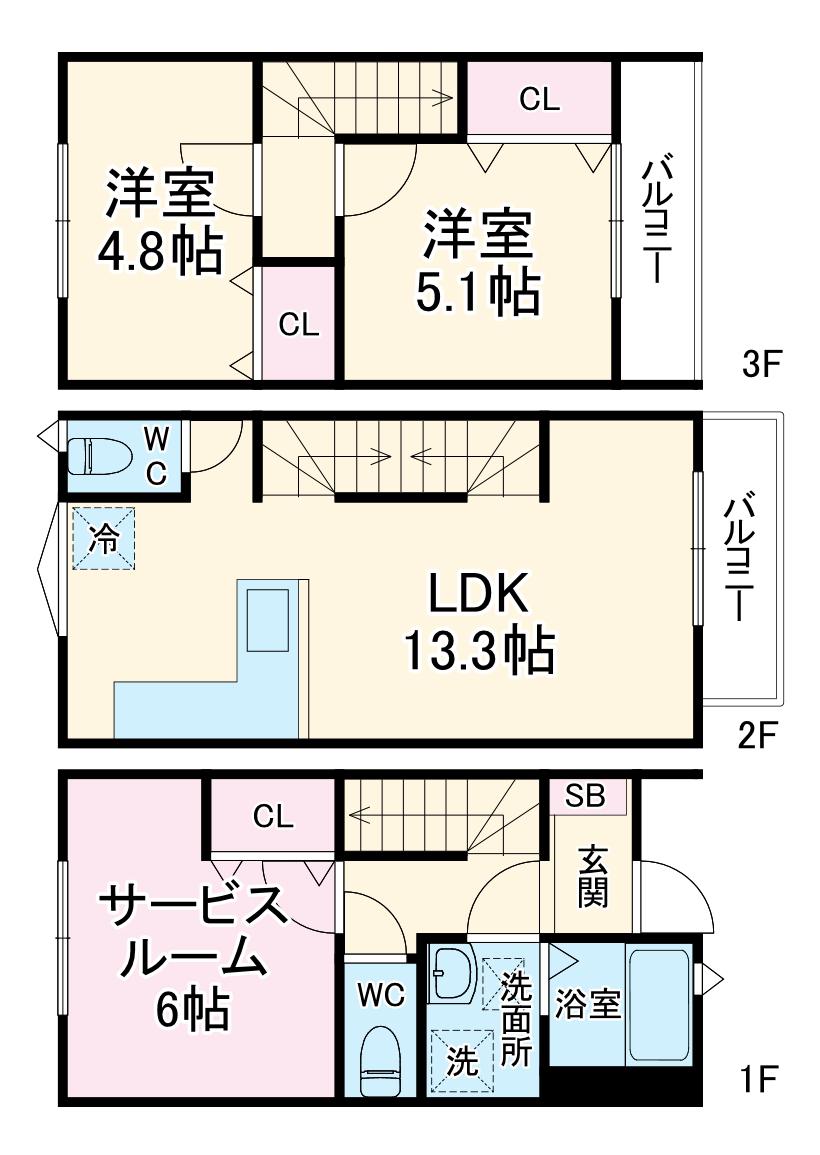 ＫｏｌｅｔＴｅｒｒａｃｅ原木中山(2SLDK)の間取り写真