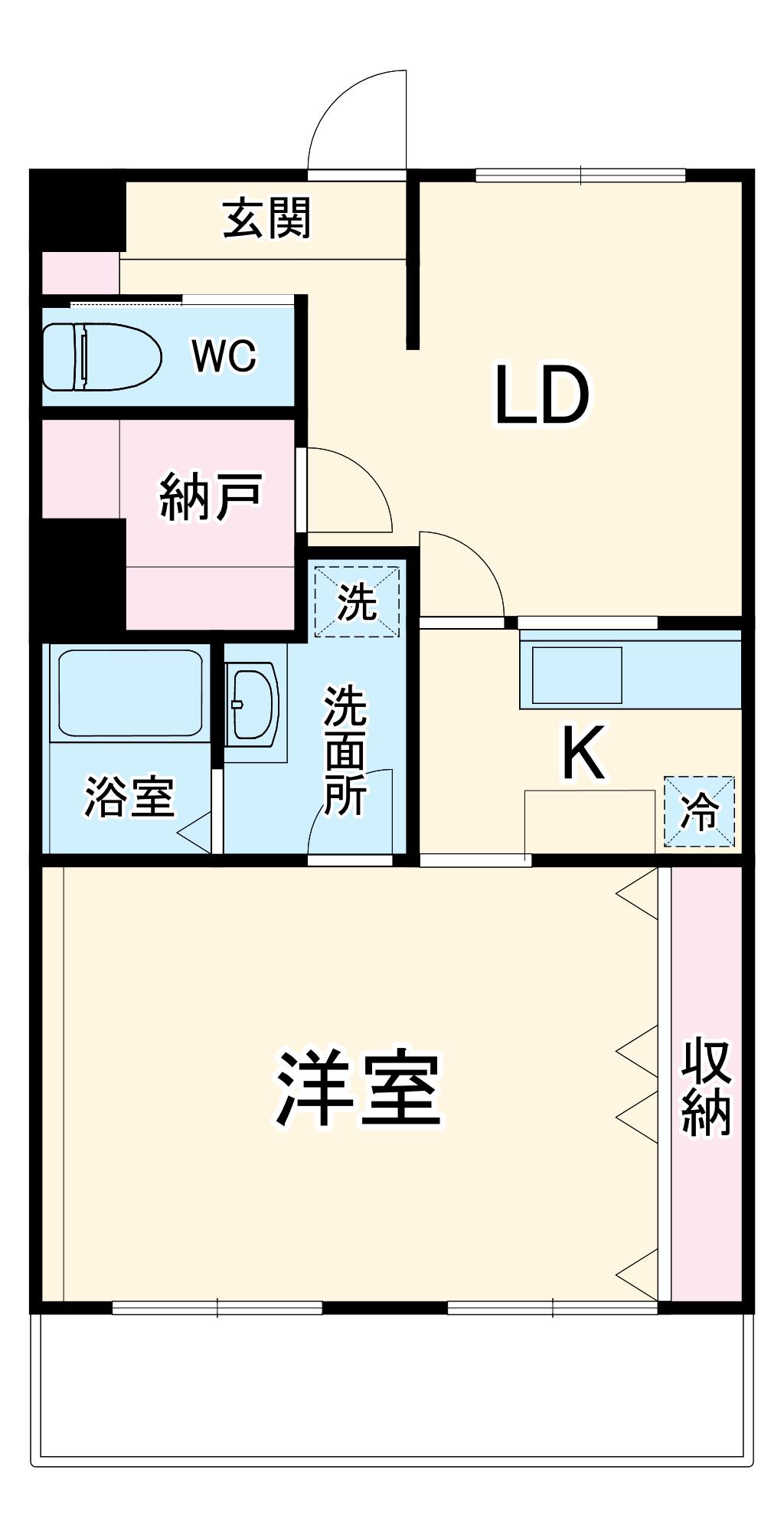 イル・フィオーレ(1LDK/1階)の間取り写真