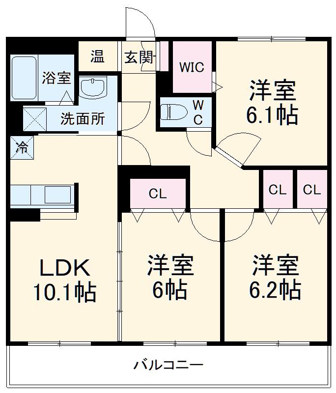 PARK VILLAGE松代(3LDK/3階)の間取り写真