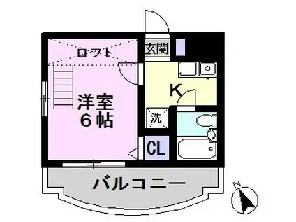 ジュネパレス長谷川(1K/8階)の間取り写真