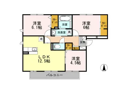 セレーソエステート(3LDK/2階)の間取り写真