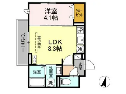NANALA緑町(1LDK/2階)の間取り写真