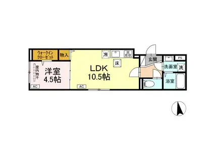 グラナーデ貫井(1LDK/1階)の間取り写真