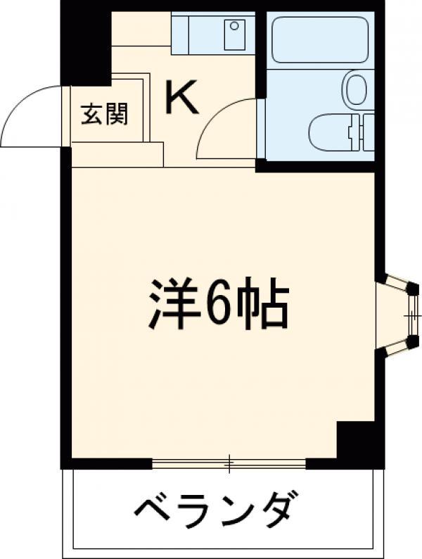 シルクウッド(1K/4階)の間取り写真