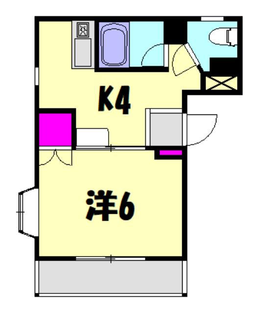 HARBORあずさわ(1K/3階)の間取り写真