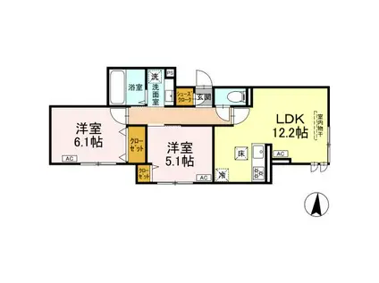 HILLS大泉学園(2LDK/1階)の間取り写真