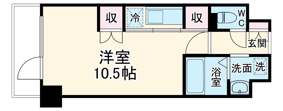 ラメール前島(ワンルーム/3階)の間取り写真