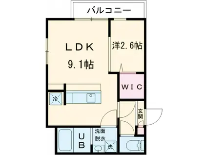 KLEIS一之江Ⅱ(1LDK/3階)の間取り写真