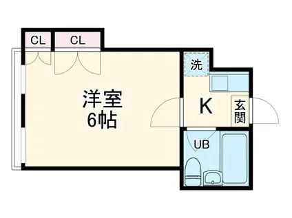 サンマリン三田(1K/1階)の間取り写真