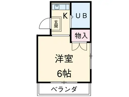 コーポ岩間(1K/2階)の間取り写真