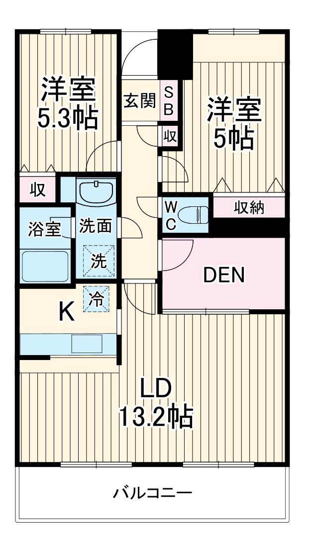 SUN FIELD与野(2SLDK/1階)の間取り写真