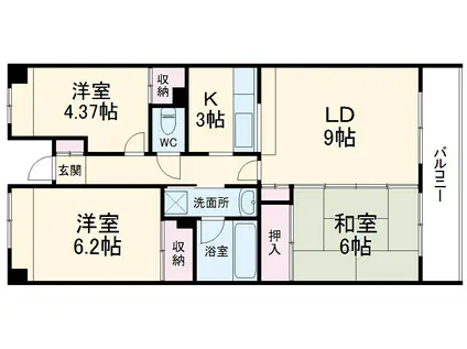 カ・アンジェリ(3LDK/3階)の間取り写真